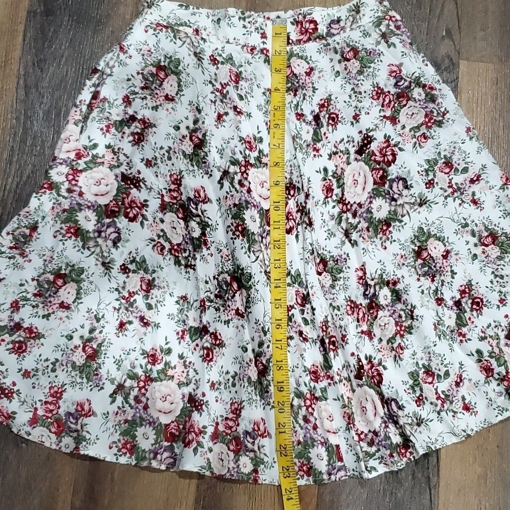 Brooks brothers vintage floral rayon lightweight pocketed skirt - Picture 2 of 7